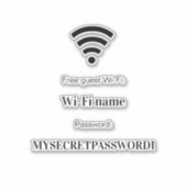 Gastklant wifi-netwerkwachtwoord sticker (Voorkant)