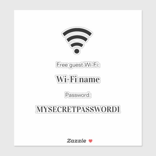 Gastklant wifi-netwerkwachtwoord sticker (Vel)