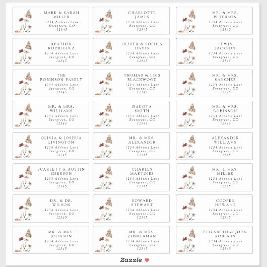 Gastmoderne Adresetiketten Sticker