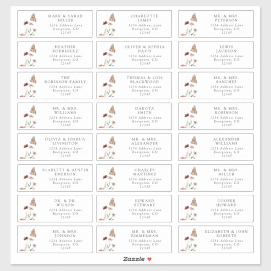 Gastmoderne Adresetiketten Sticker (Vel)