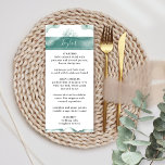 Gastnaam, Groen, Sage Waterverf Bruiloft Menu<br><div class="desc">Verras uw gasten met dit elegante romantische menu gepersonaliseerd met hun namen. Menu en plaats kaart allemaal in één! Ontwerp met delicate waterverf details in een prachtige mix van groene en salie tinten zowel aan de voor- als achterkant. Terug met een mogelijkheid om toe te voegen -of te wissen- uw...</div>