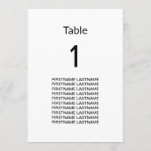 Gastnamen Clean Simple Modern Table Kaart (Achterkant)