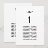 Gastnamen Clean Simple Modern Table Kaart (Voorkant / Achterkant)