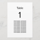 Gastnamen Clean Simple Modern Table Kaart (Voorkant)