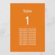 Gastnamen Modern Bright Oranje tafel Kaart