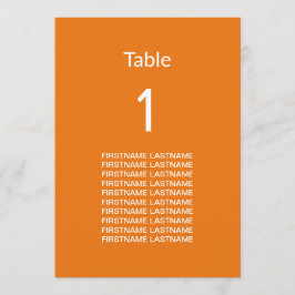 Gastnamen Modern Bright Oranje tafel Kaart