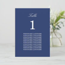 Gastnamen Navy Blue Table Kaart