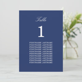 Gastnamen Navy Blue Table Kaart