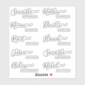 Gastnamen stickers voor plaatskaarten en gunsten (Vel)