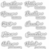 Gastnamen stickers voor plaatskaarten en gunsten (Voorkant)