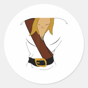 Gaston Halloween kostuum plezier Ronde Sticker