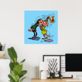 Gaston Lagaffe kissing girl Poster (Thuiskantoor)