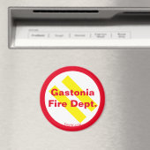 Gastonia Fire Dept. Rood/Geel/Wit Magneet (Insitu (Vaatwasser))