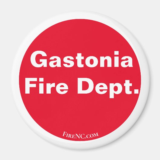 Gastonia Fire Dept. Rood/wit Magneet (Voorkant)