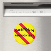 Gastonia Firefighters Red/Yellow/Black Curve Magneet (Insitu (Vaatwasser))