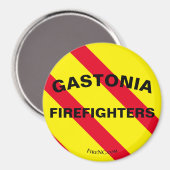 Gastonia Firefighters Red/Yellow/Black Curve Magneet (Voorkant / Achterkant)