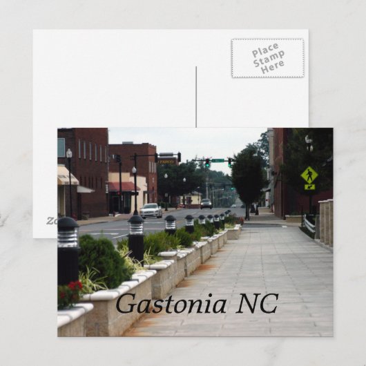 Gastonia NC Briefkaart (Voorkant / Achterkant)
