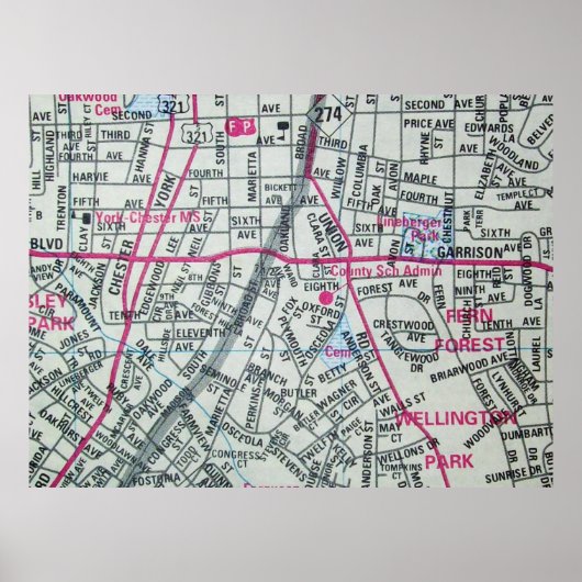 Gastonia, NC  Map Poster (Voorkant)