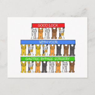 Gastric Bypass, Good Luck, Cartoon Cats. Briefkaart