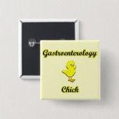 Gastro-enterologie Chick Vierkante Button 5,1 Cm (Voorkant /achterkant)