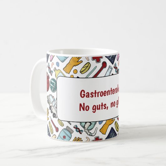 Gastro-enterologie medische woordspeling arts patr koffiemok (Voorkant links)
