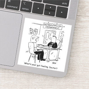 Gastro-enterologische Cartoon Patiënt bij chirurg Sticker