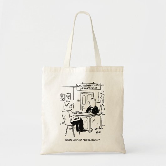 Gastro-enteroloog wordt gevraagd naar zijn gevoel tote bag (Voorkant)