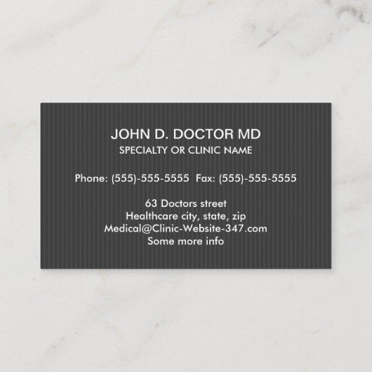Gastro- of gastroloog, donkergrijs professioneel visitekaartje (Achterkant)