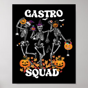 Gastro Squad Halloween Skelet Dansende Endoscopie Poster