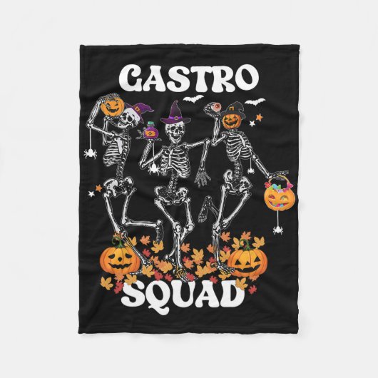 Gastro Squad Halloween Skeleton Dancing Endoscopy Fleece Deken (Voorkant)