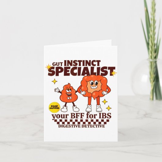 Gastroenterologist Retro Intestine Gift Ibs Gi Nur Kaart (Voorkant)