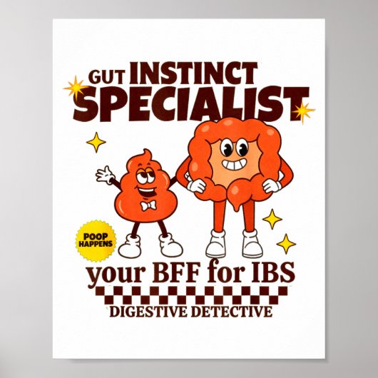 Gastroenterologist Retro Intestine Gift Ibs Gi Nur Poster (Voorkant)