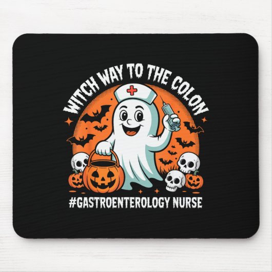 Gastroenterology Nurse Funny Halloween Ghost Nurse Muismat (Voorkant)