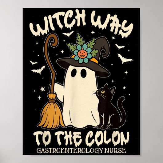 Gastroenterology Nurse Halloween Endo Nurse Ghost Poster (Voorkant)