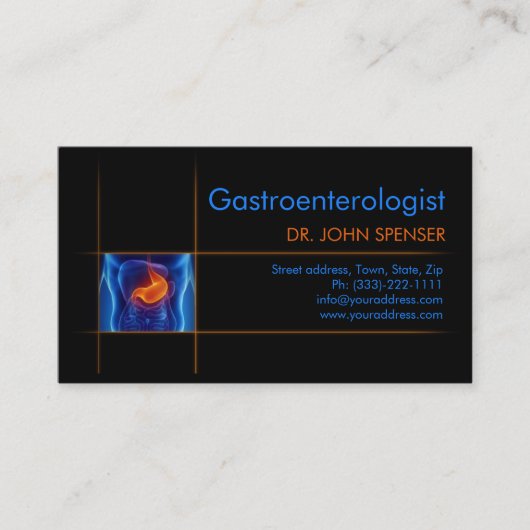 Gastroenteroloog darmmicrobiota Doctor Kaart Visitekaartje (Voorkant)