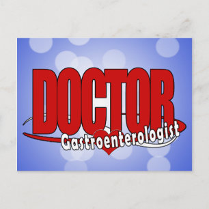 Gastroenteroloog DOCTOR LOGO BIG RED Briefkaart