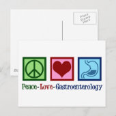 Gastroenteroloog - Peace Love Gastroenterology Briefkaart (Voorkant / Achterkant)