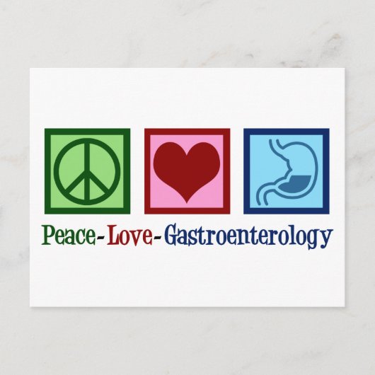 Gastroenteroloog - Peace Love Gastroenterology Briefkaart (Voorkant)