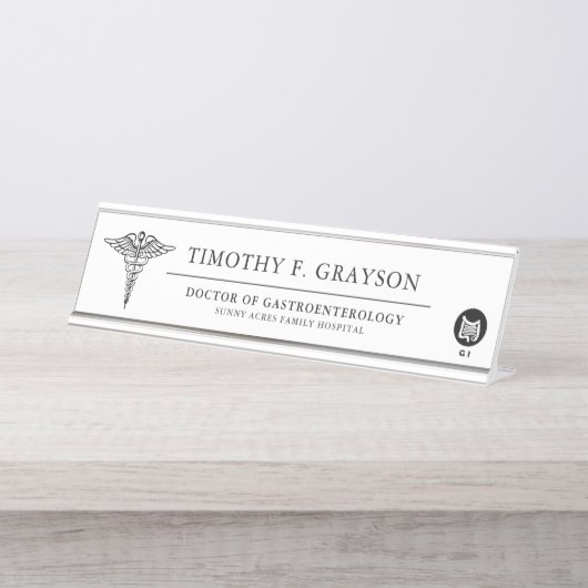 Gastroenteroloog Speciaal Zwart Bureau Naambordje (Voorkant)