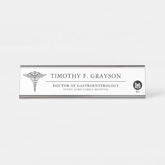 Gastroenteroloog Speciaal Zwart Bureau Naambordje (Voorkant)