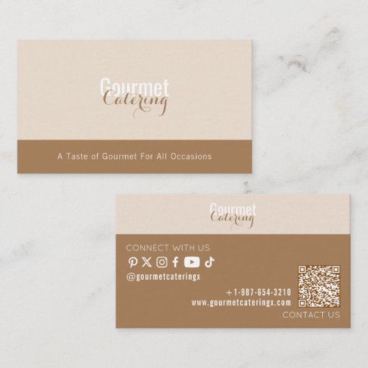 Gastronomische catering contactkaartje (Voorkant / Achterkant)