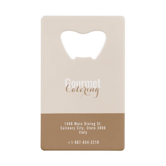 Gastronomische catering creditkaart flessenopener (Voorkant)