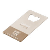 Gastronomische catering creditkaart flessenopener (Achterkant Gekanteld)