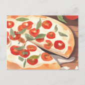 gastronomische pizza | Tomaat en Groenen Briefkaart (Voorkant)