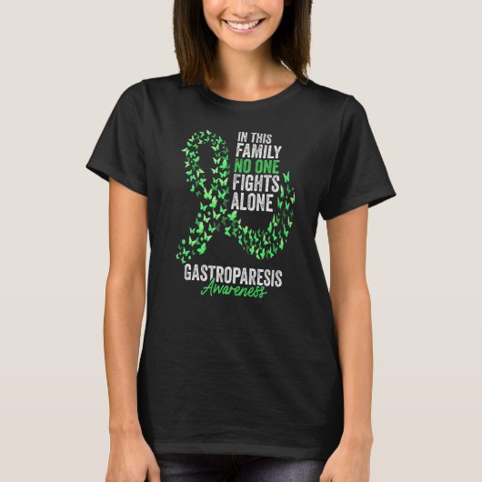 Gastroparese Bewustheid Maand Butterflies Green Ri T-shirt (Voorkant)