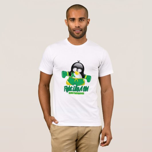 Gastroparese vechtend pinguïn t-shirt (Voorkant volledig)