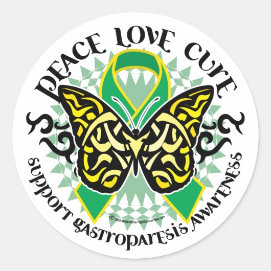 Gastroparese vlinder stam 2 ronde sticker (Voorkant)