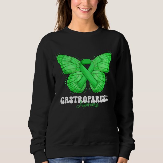 Gastroparesis Awareness Month Green Ribbon Butterf Trui (Voorkant)