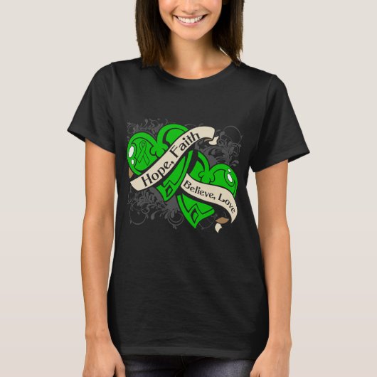 Gastroparesis Hope Faith Dual Hearts T-shirt (Voorkant)