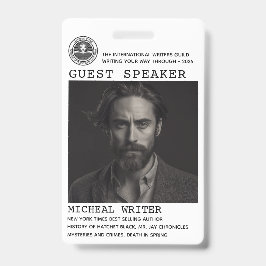 Gastspreker Auteur Evenement Logo QR-code Foto ID Badge